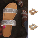 Women's  Diamond Print Flat Open Toe Sandals