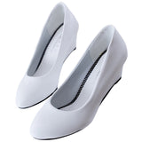 Womens Pumps Slip On High Wedge Heels Shoes Party Dress Shoes