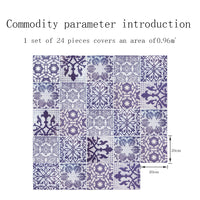 Floral Collection Peel and Stick Tile Stickers 24 PC Set backsplash