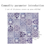 Floral Collection Peel and Stick Tile Stickers 24 PC Set backsplash