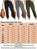 Women Plus Size Casual Cargo Pants Sports Jogging Trousers Elastic Waist Slacks