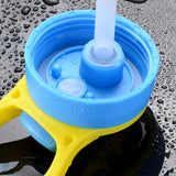 Kids Children Straw Water Bottle Plastic Drinking Cup Leak Proof Portable Sports Student School Suction Cup 16.2oz 480ml BPA Free