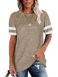 Women's Loose T-Shirt Casual Short Sleeves Pullover Round Neck Tops Blouse Tee