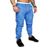 Mens Loose Sports Trousers Solid Color Pants Long Joggers Running Fit Sweatpants