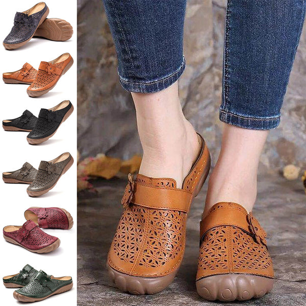 Womens Clogs Shoes Slip on Mules Casual Flat Slippers Flowers Soft Beach Sandals