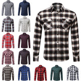 Men's Casual Button Down Plaid Shirt