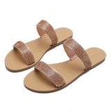Women's  Diamond Print Flat Open Toe Sandals