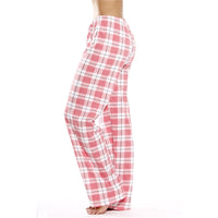 Women's Casual Plaid Printed Loose Pajama Bottoms Trousers Sleepwear Homewear