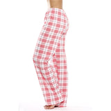 Women's Casual Plaid Printed Loose Pajama Bottoms Trousers Sleepwear Homewear