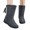 Women Waterproof Winter Snow Boots Wedge Fur Lined Warm Slip On Mid-Calf Booties