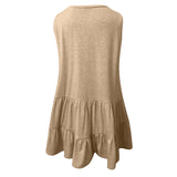 Women's Tiered Vest Tank Top Casual Loose Sleeveless Shirt Blouse Pullover Tunic