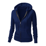 Women Hooded Loose Tops Coat Long Sleeve Outwear Sweatshirt Jacket Zipper Pocket