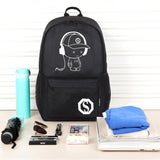 Luminous USB Charger Student Backpack Casual Laptop School Bag Anti-Theft Lock