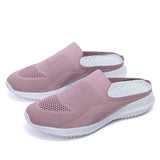 Women Flying Weaving Slippers Mules Slip On Round Toe Casual Athletic Shoes Flat