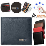 Intelligent Anti-Lost Wallet GPS Locator Purse Cowhide Leather Tracker Bluetooth