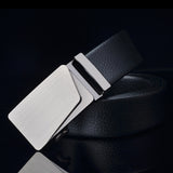 Men's Luxury Genuine Leather Adjustable Belt Ratchet Strap With Automatic Buckle