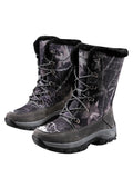Mens Winter Snow Boots Camouflage Keep Warm Lace Up Outdoor Hiking Mid Calf Booties Anti Slip