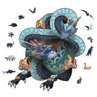 Wooden Animals Jigsaw Puzzles Owl Shape Puzzles Creative Jigsaw Pieces Colorful Building Block for Adults Kids Gift Family Party Game Toys, 100 Pieces