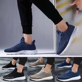 Men's Mesh Sneakers Breathable Lace up Running Athletic Walking Sport Shoes Lightweight