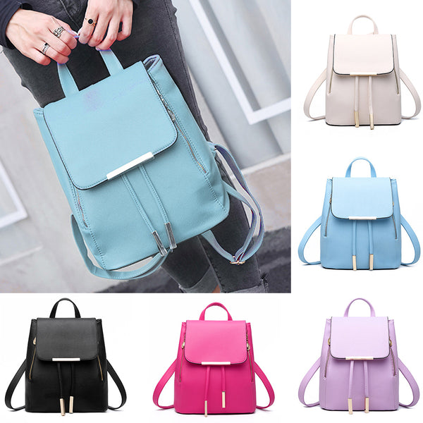 Women PU Leather Backpack Handbags Shoulder Travel School Bags Rucksack Satchel