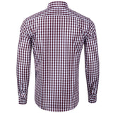 Men Casual Cotton Plaid Printed Long Sleeve Shirt Lapel Tops Blouse Button-Down