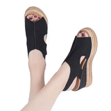 Women's Increase Height Sandals Buckle Wedge Sandal Open Toe Platform Sandals
