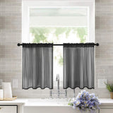 Cafe Kitchen Bathroom Window Curtain Panel Valance Drapes Rod Pocket Home Decor