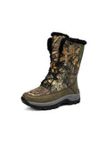 Mens Winter Snow Boots Camouflage Keep Warm Lace Up Outdoor Hiking Mid Calf Booties Anti Slip