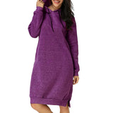 Womens Casual Hooded Sweatshirt Long Sleeve Sweater Hoodies Ladies Jumper Dress