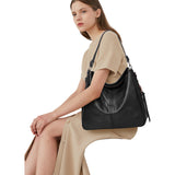 2 Pcs Fashion Women Tote Satchel Shoulder Bag Set PU Leather Large Capacity Single Shoulder Handbag Wallet Purse