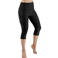 Women's Capri Yoga Pants High Waist Leggings Cropped Pocket Fitness Sports Gym
