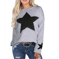 Women Winter Baggy Chunky Knit Jumper Pullover Top Sweater Sweatshirt Ladies Star Knitwear Tops