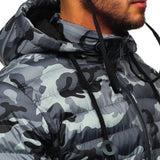 Men Camouflage Splicing Color Coat Long Sleeve Casual Thicken Winter Warm Jacket