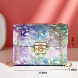 Women PU Leather Shoulder Bag Messenger Cross Body Clutch Purse With Chain Strap