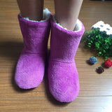 Ladies Slipper Bootie Ankle Slip on Bootee Warm Fleece Fur Line Cosy Fur US Size
