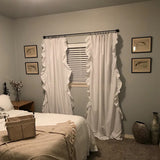 Ruffle Rod Pocket Curtain Thermal Insulated Semi Blackout Window Curtain Panels for Living Room Kids Bedroom Decor, Single Panel