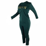 Women Letter Design Rhinestone Faux Pearl Two-Piece Suit Party Sexy Tracksuit