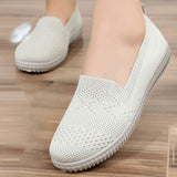 Women Comfortable Flat Slip On Shoes Casual Red Breathable Anti-slip Sneakers