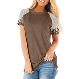 Women Striped Printed Casual Tops Short Sleeve Casual T-Shirt Blouse Pullover Tunic Tee