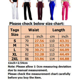 Women's Solid Color High Waist Stretch Button Straight Leg Slim Casual Trousers