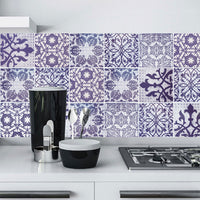 24Pcs Floral Mosaic Tile Stickers Self Adhesive Home Wall Decor Transfers Decal