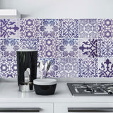 24Pcs Floral Mosaic Tile Stickers Self Adhesive Home Wall Decor Transfers Decal