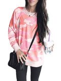 Women Long Sleeve Camouflage Pullover T-Shirt Loose Jumper Tops Sweatshirt Tunic