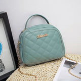Women PU Leather Quilted Shoulder Bag with Chain Strap, Small Purse Crossbody Bag Handbag