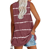 Womens Striped Printed V Neck Vest Tank Tops Summer Sleeveless T-Shirt Pullover