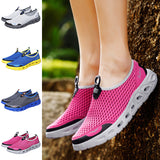 Men's Comfort Casual Mesh Plaid Breathable Slip On Casual Shoes Walking Sneakers