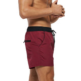 Men Boy Lightweight Elastic Waist Swim Short Trunk,Diving Surfing Beach Bathing Suit Boardshorts Summer Fast Dry Mesh Casual Swim Shorts with Pockets