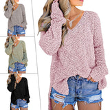 Womens Fuzzy Knitted Sweater Sherpa Fleece Side Slit Full Sleeve Jumper Outwears