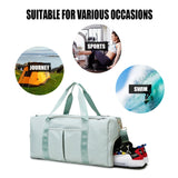 Sports Gym Travel Duffle Bag Handbag Luggage Shoulder Bag With Shoes Compartment
