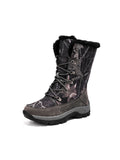 Mens Winter Snow Boots Camouflage Keep Warm Lace Up Outdoor Hiking Mid Calf Booties Anti Slip